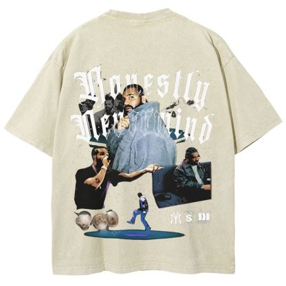 Unisex-Adult Ultra Cotton Washed T-Shirt Graphic  DRAKE TEE
