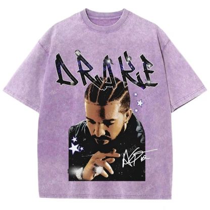 Unisex-Adult Ultra Cotton Washed T-Shirt Graphic  DRAKE TEE