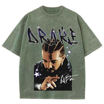 Unisex-Adult Ultra Cotton Washed T-Shirt Graphic  DRAKE TEE