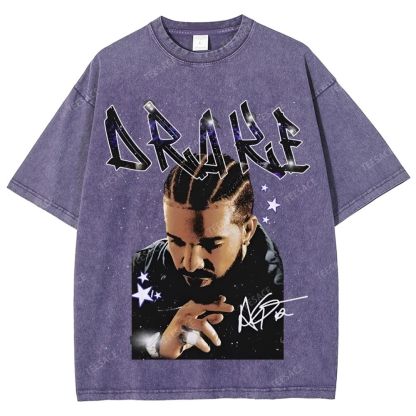 Unisex-Adult Ultra Cotton Washed T-Shirt Graphic  DRAKE TEE