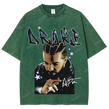 Unisex-Adult Ultra Cotton Washed T-Shirt Graphic  DRAKE TEE