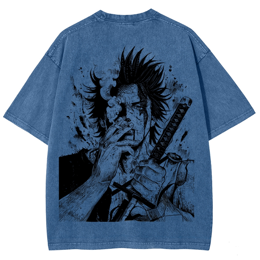 Yami Sukehiro x Black Bulls Black Clover Unisex Fit Washed T-Shirt