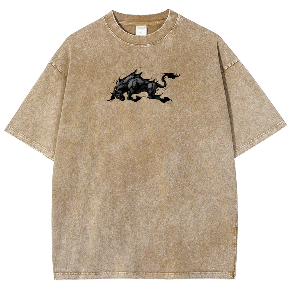 Yami Sukehiro x Black Bulls Black Clover Unisex Fit Washed T-Shirt