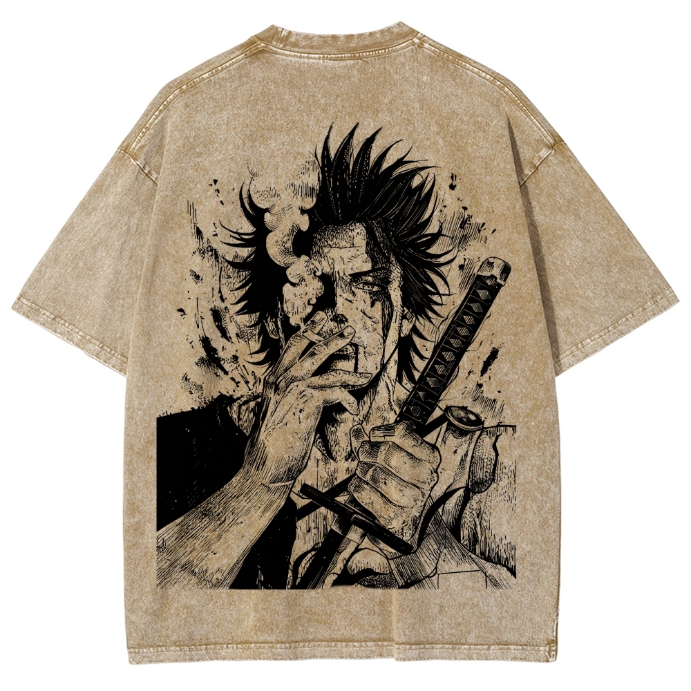 Yami Sukehiro x Black Bulls Black Clover Unisex Fit Washed T-Shirt