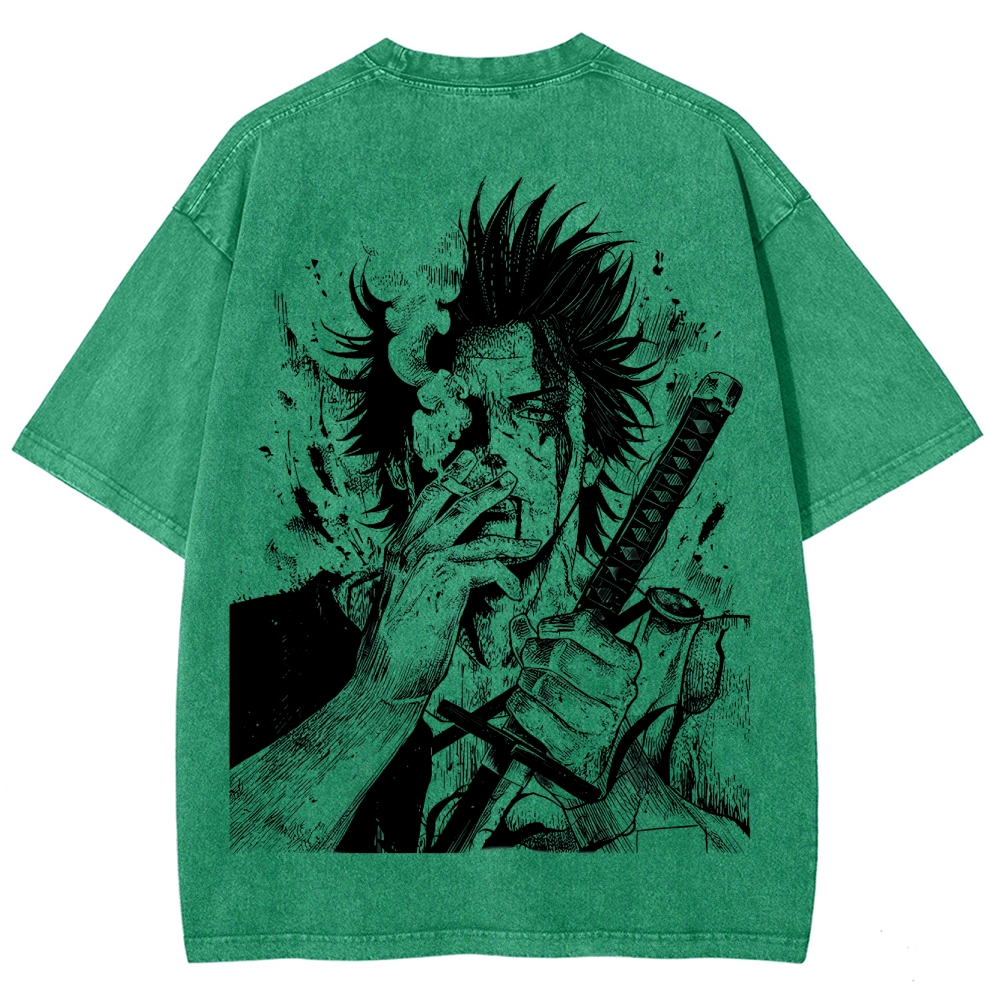 Yami Sukehiro x Black Bulls Black Clover Unisex Fit Washed T-Shirt