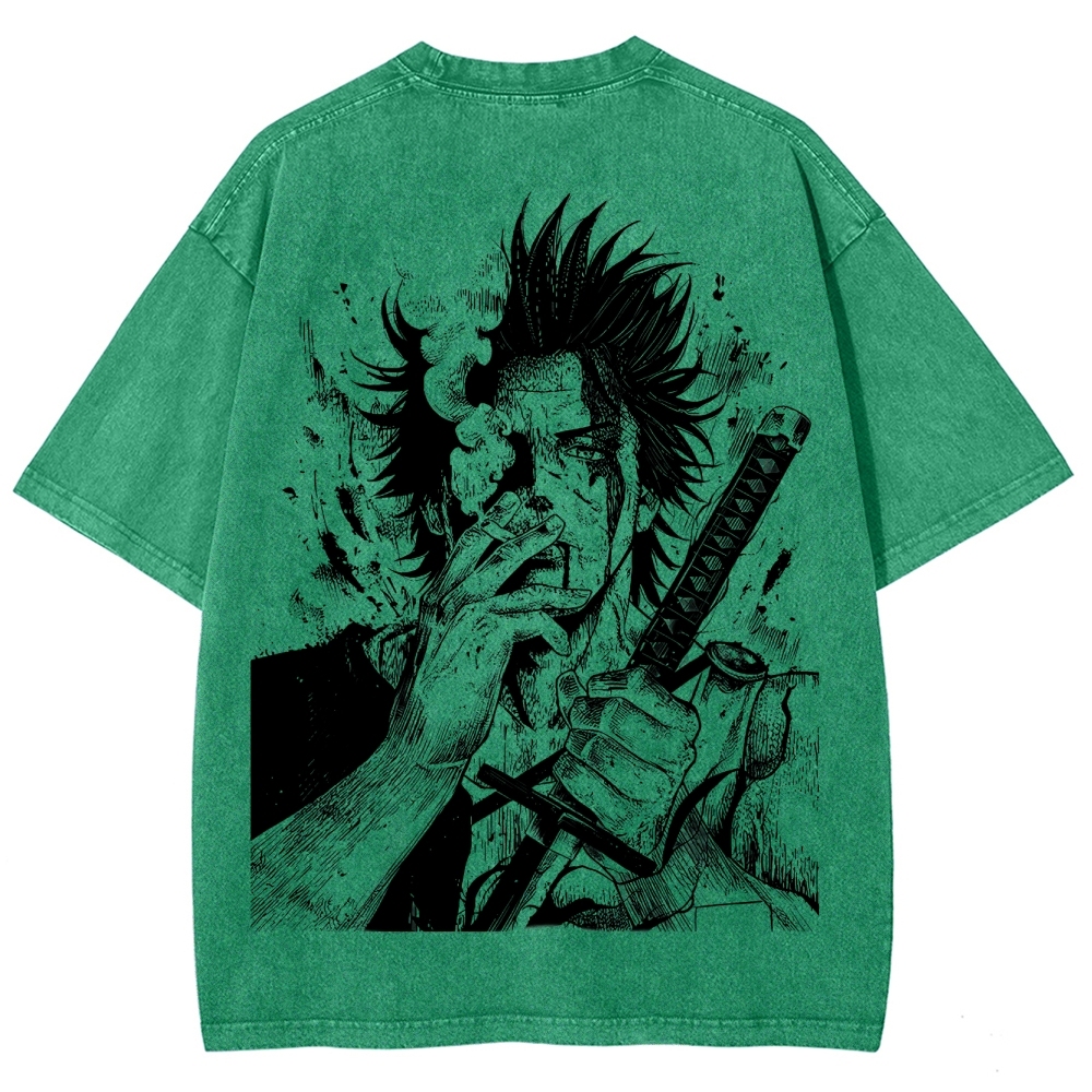 Yami Sukehiro x Black Bulls Black Clover Unisex Fit Washed T-Shirt