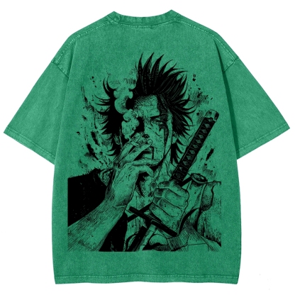 Yami Sukehiro x Black Bulls Black Clover Unisex Fit Washed T-Shirt