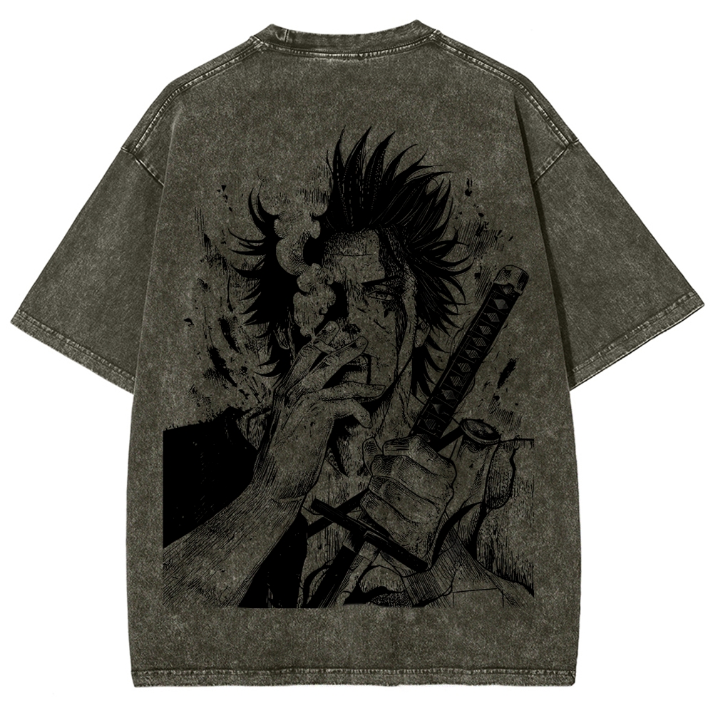 Yami Sukehiro x Black Bulls Black Clover Unisex Fit Washed T-Shirt