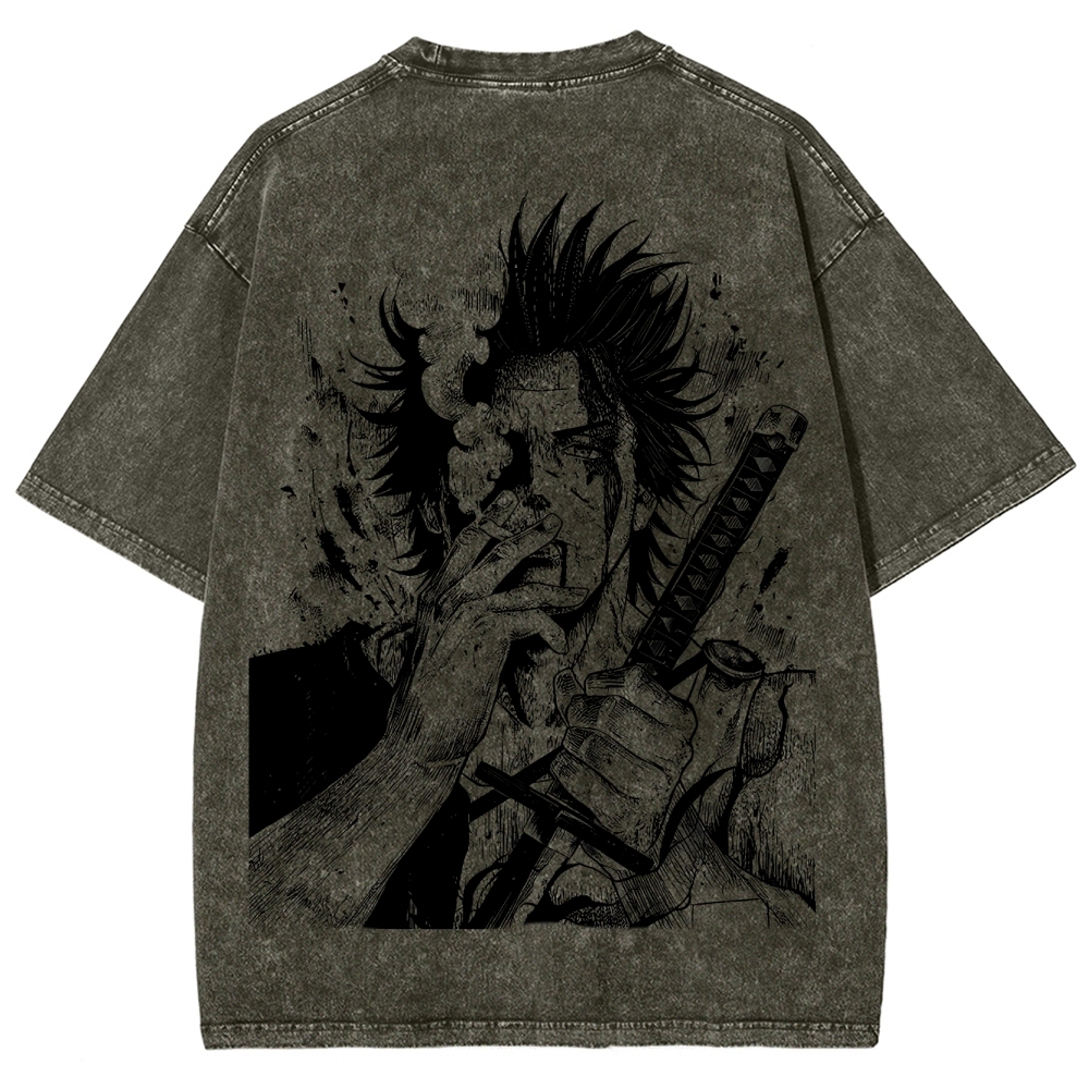 Yami Sukehiro x Black Bulls Black Clover Unisex Fit Washed T-Shirt