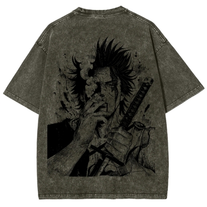 Yami Sukehiro x Black Bulls Black Clover Unisex Fit Washed T-Shirt