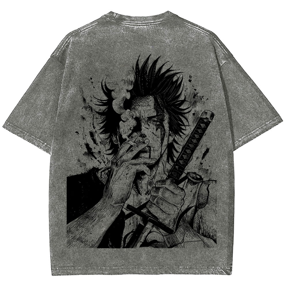 Yami Sukehiro x Black Bulls Black Clover Unisex Fit Washed T-Shirt