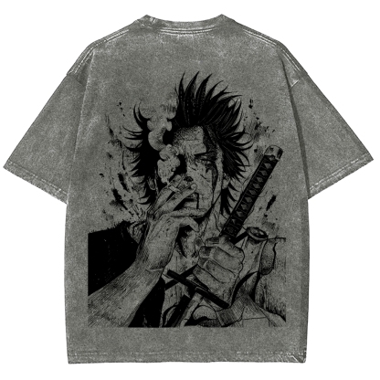 Yami Sukehiro x Black Bulls Black Clover Unisex Fit Washed T-Shirt