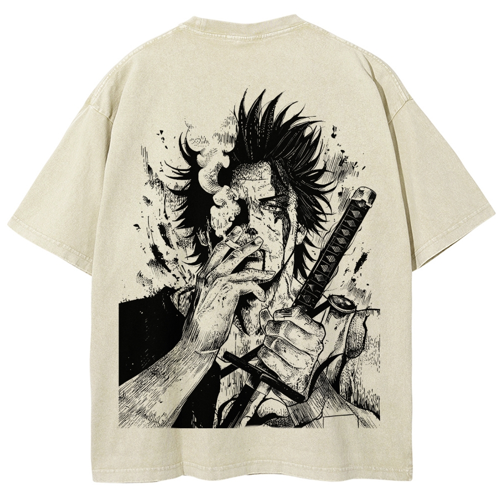 Yami Sukehiro x Black Bulls Black Clover Unisex Fit Washed T-Shirt