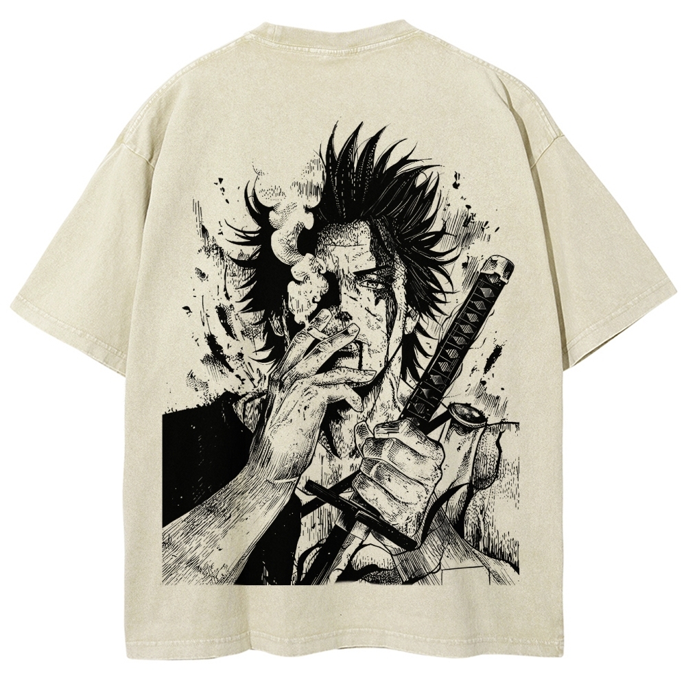 Yami Sukehiro x Black Bulls Black Clover Unisex Fit Washed T-Shirt