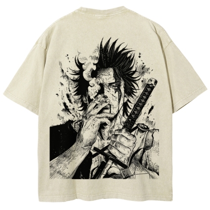 Yami Sukehiro x Black Bulls Black Clover Unisex Fit Washed T-Shirt