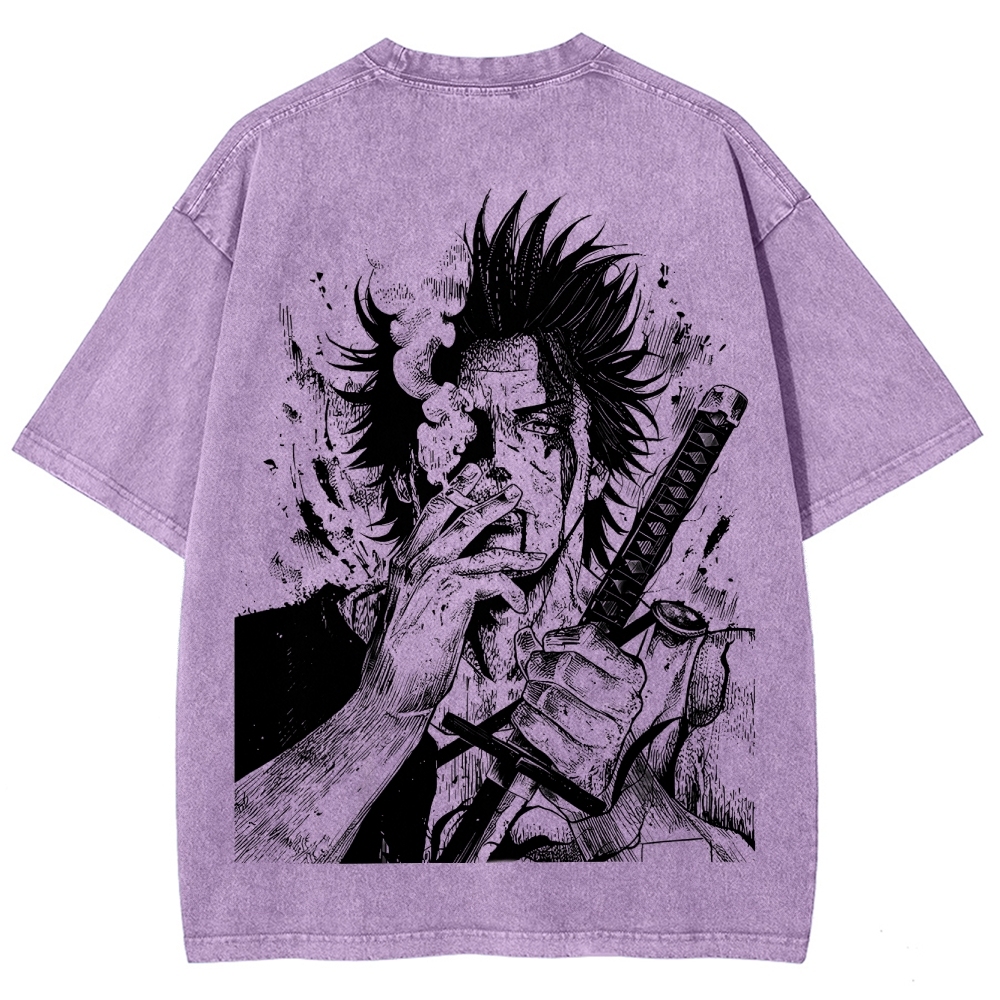 Yami Sukehiro x Black Bulls Black Clover Unisex Fit Washed T-Shirt