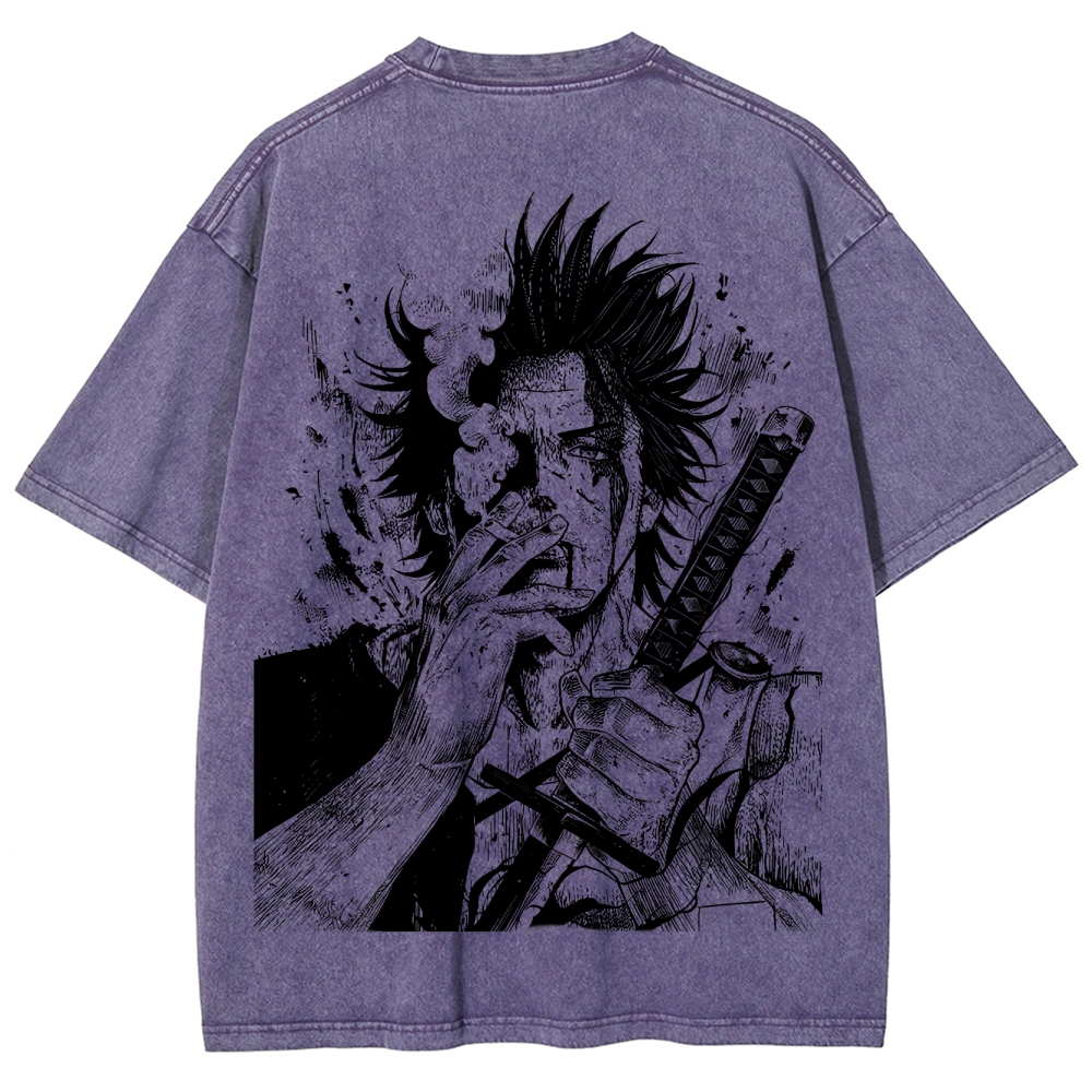 Yami Sukehiro x Black Bulls Black Clover Unisex Fit Washed T-Shirt