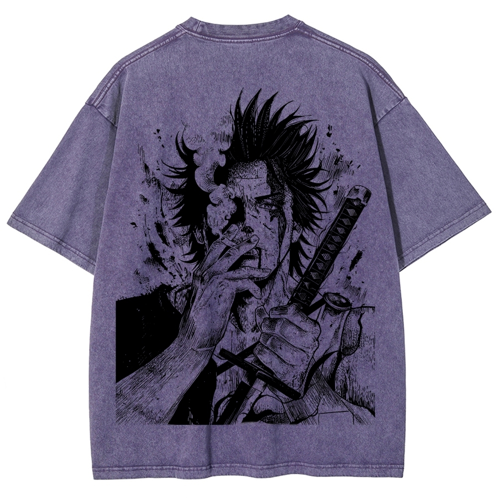 Yami Sukehiro x Black Bulls Black Clover Unisex Fit Washed T-Shirt