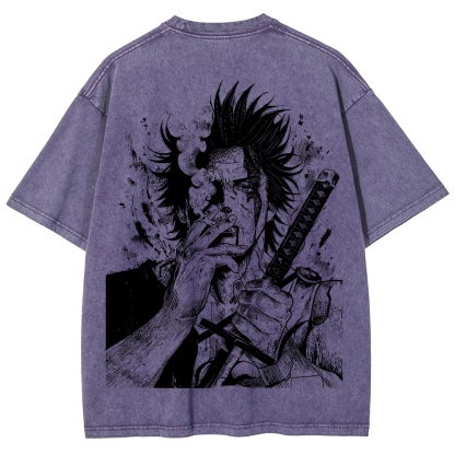 Yami Sukehiro x Black Bulls Black Clover Unisex Fit Washed T-Shirt
