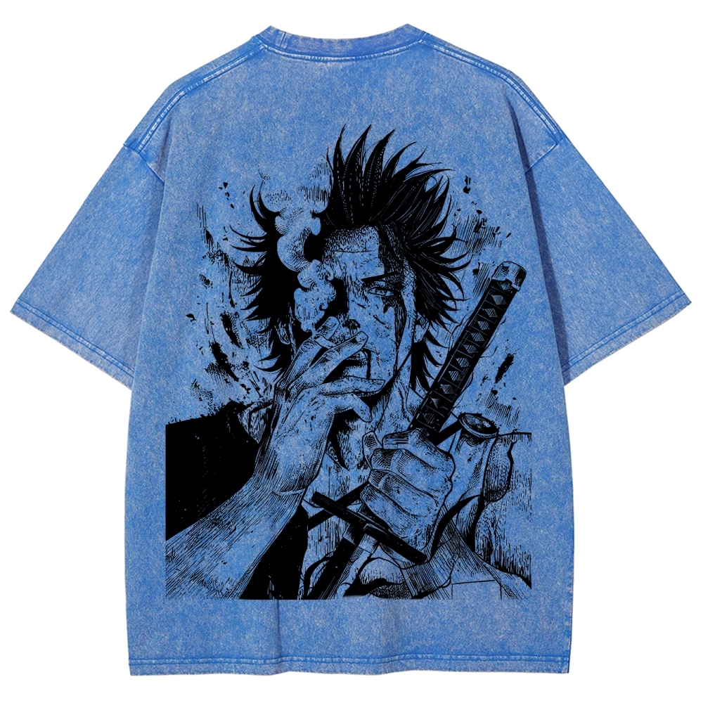 Yami Sukehiro x Black Bulls Black Clover Unisex Fit Washed T-Shirt