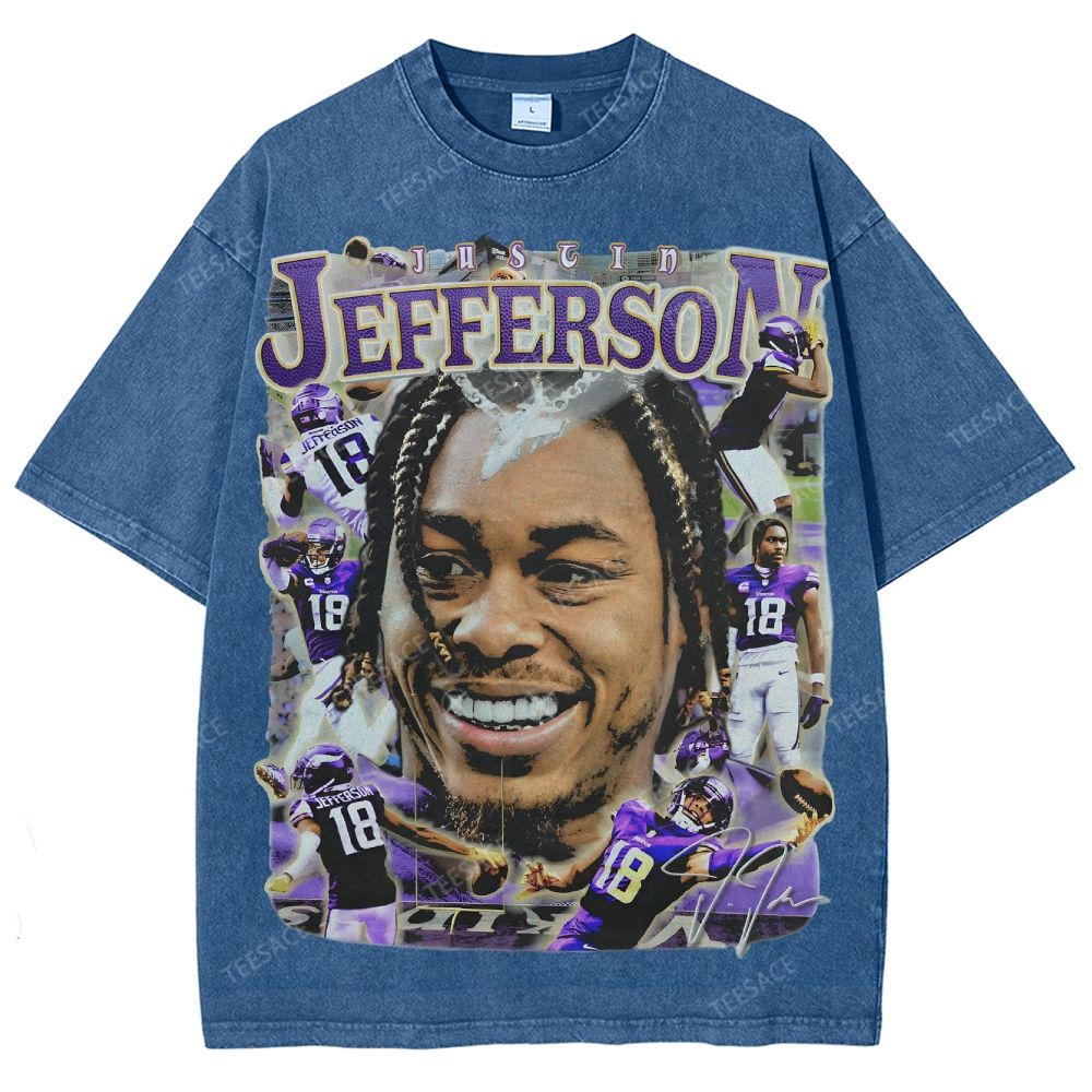 Justin Jefferson Vikings Tee Unisex Fit Washed T-Shirt 