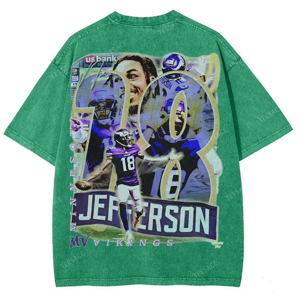 Justin Jefferson Vikings Tee Unisex Fit Washed T-Shirt 