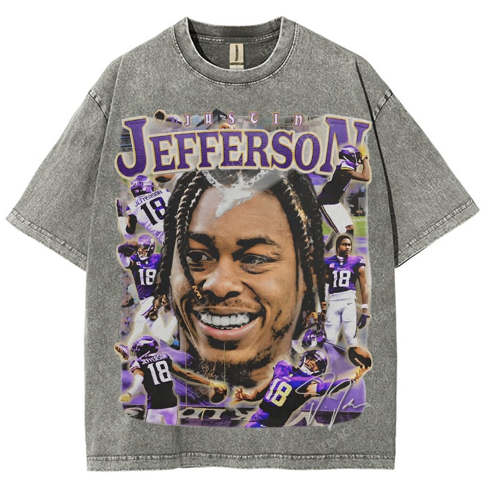 Justin Jefferson Vikings Tee Unisex Fit Washed T-Shirt 