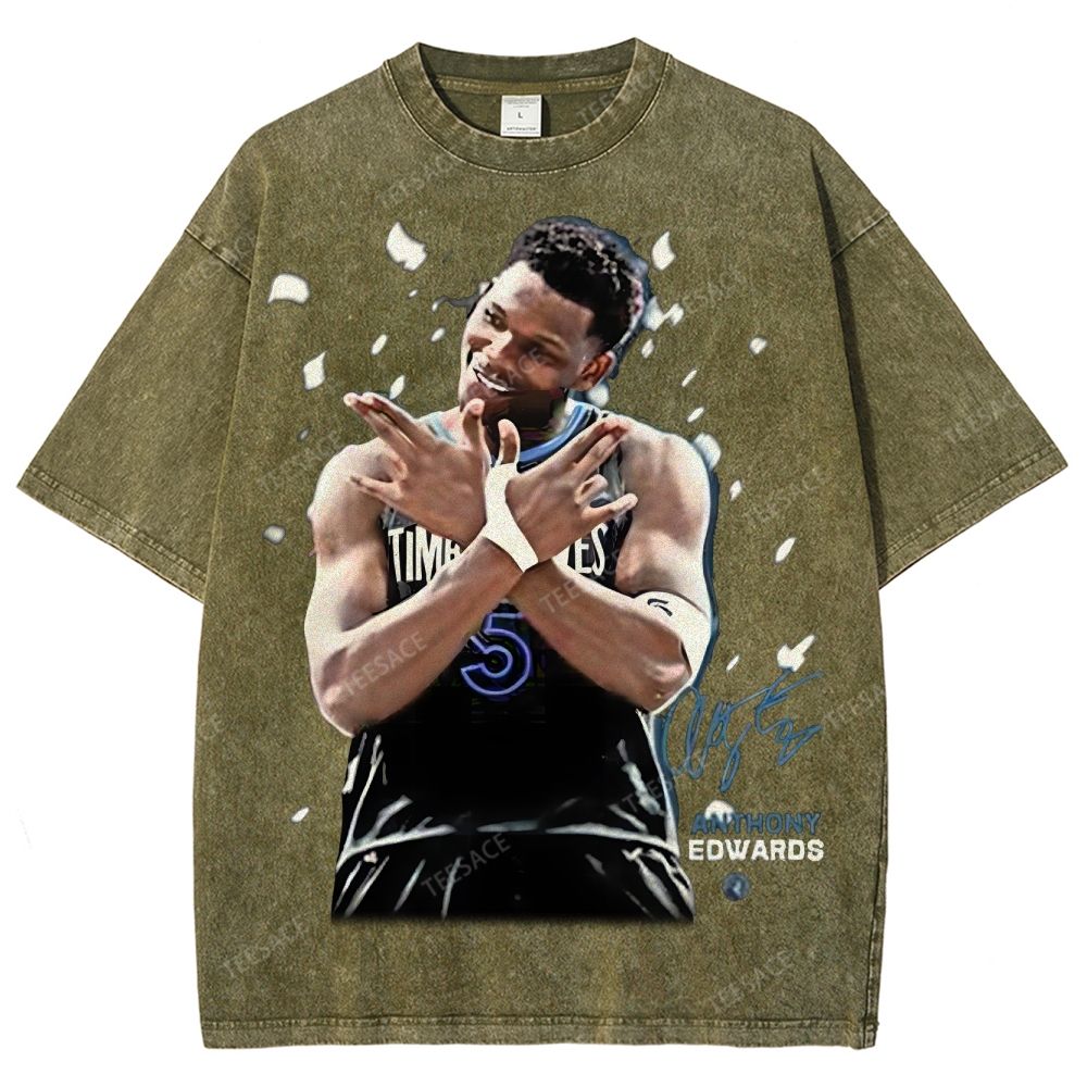 ANTHONY EDWARDS Unisex Fit Washed T-Shirt 