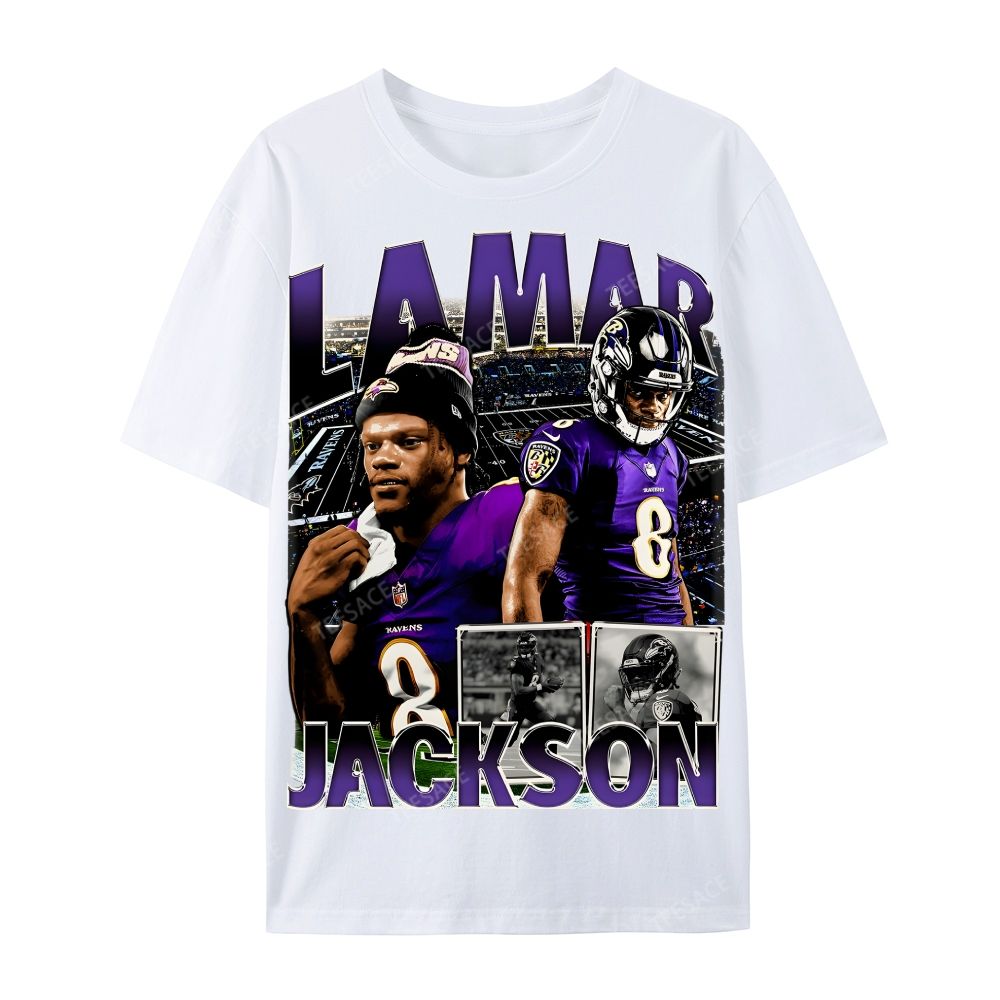 Unisex-Adult Ultra Cotton  T-Shirt Graphic  Lamar Jackson Tee