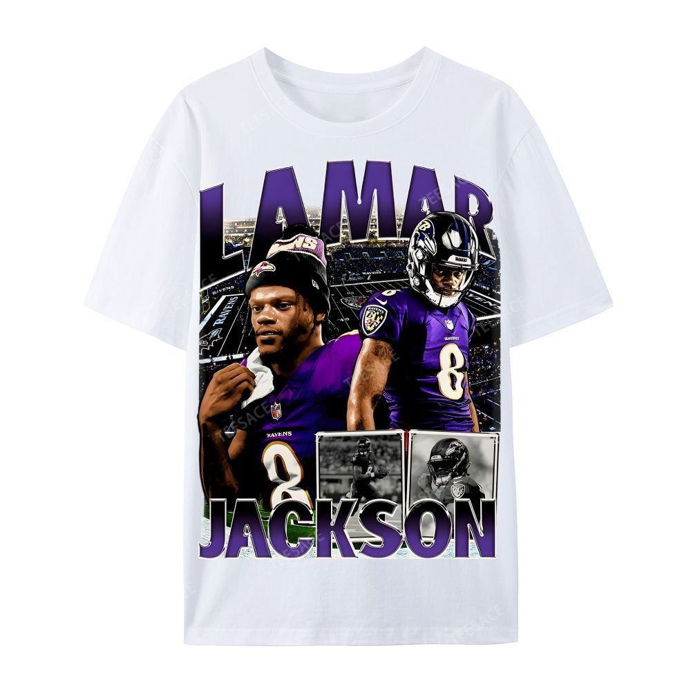 Unisex-Adult Ultra Cotton  T-Shirt Graphic  Lamar Jackson Tee