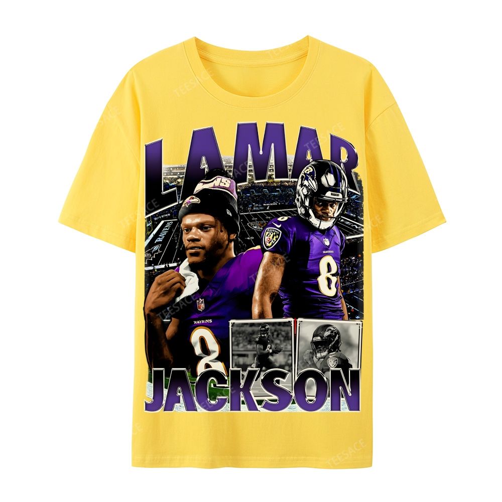 Unisex-Adult Ultra Cotton  T-Shirt Graphic  Lamar Jackson Tee