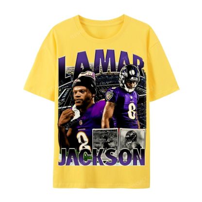 Unisex-Adult Ultra Cotton  T-Shirt Graphic  Lamar Jackson Tee