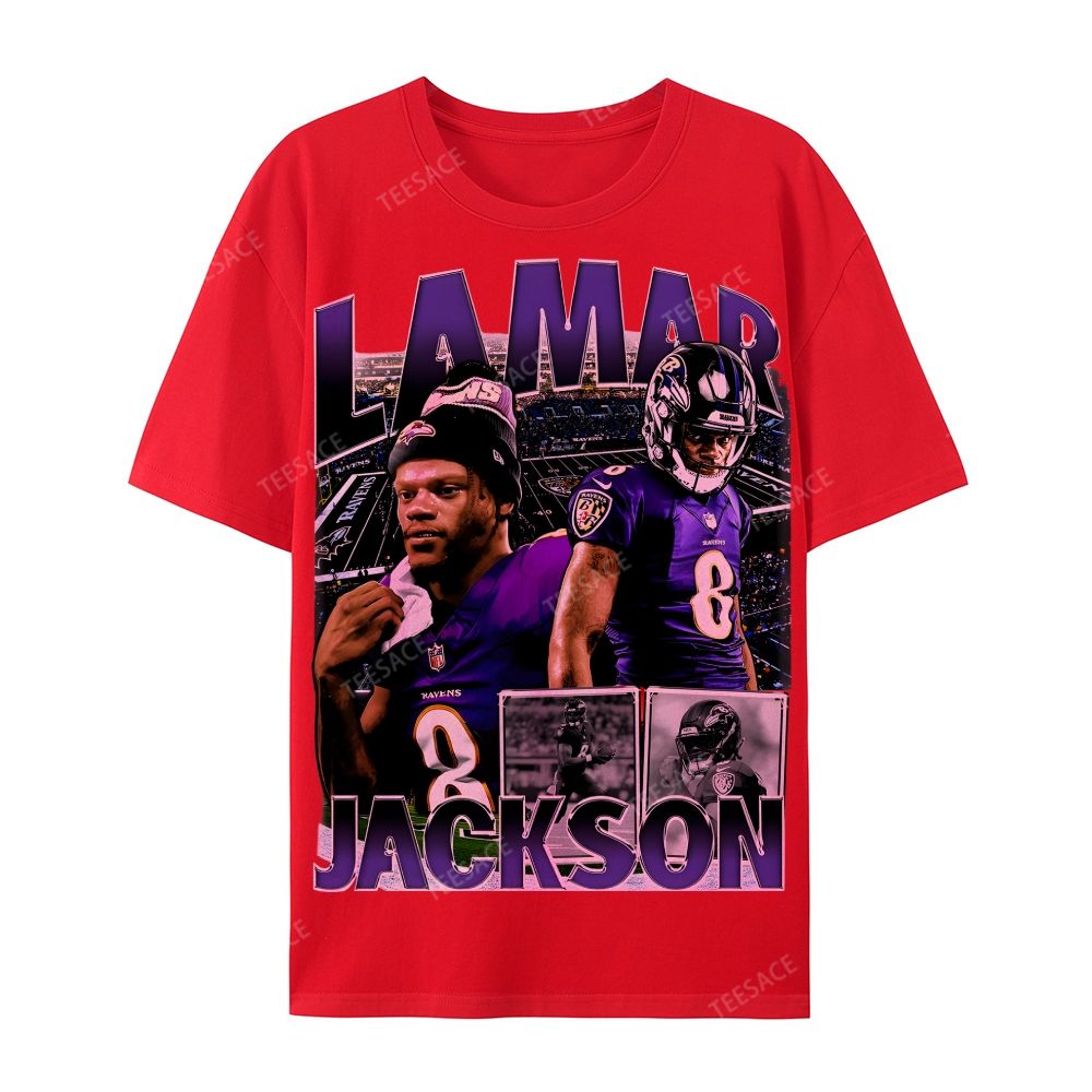 Unisex-Adult Ultra Cotton  T-Shirt Graphic  Lamar Jackson Tee