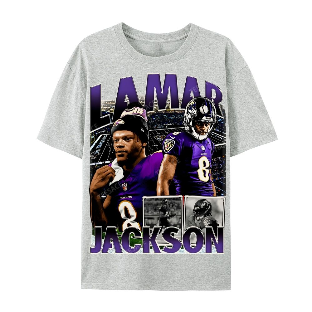 Unisex-Adult Ultra Cotton  T-Shirt Graphic  Lamar Jackson Tee