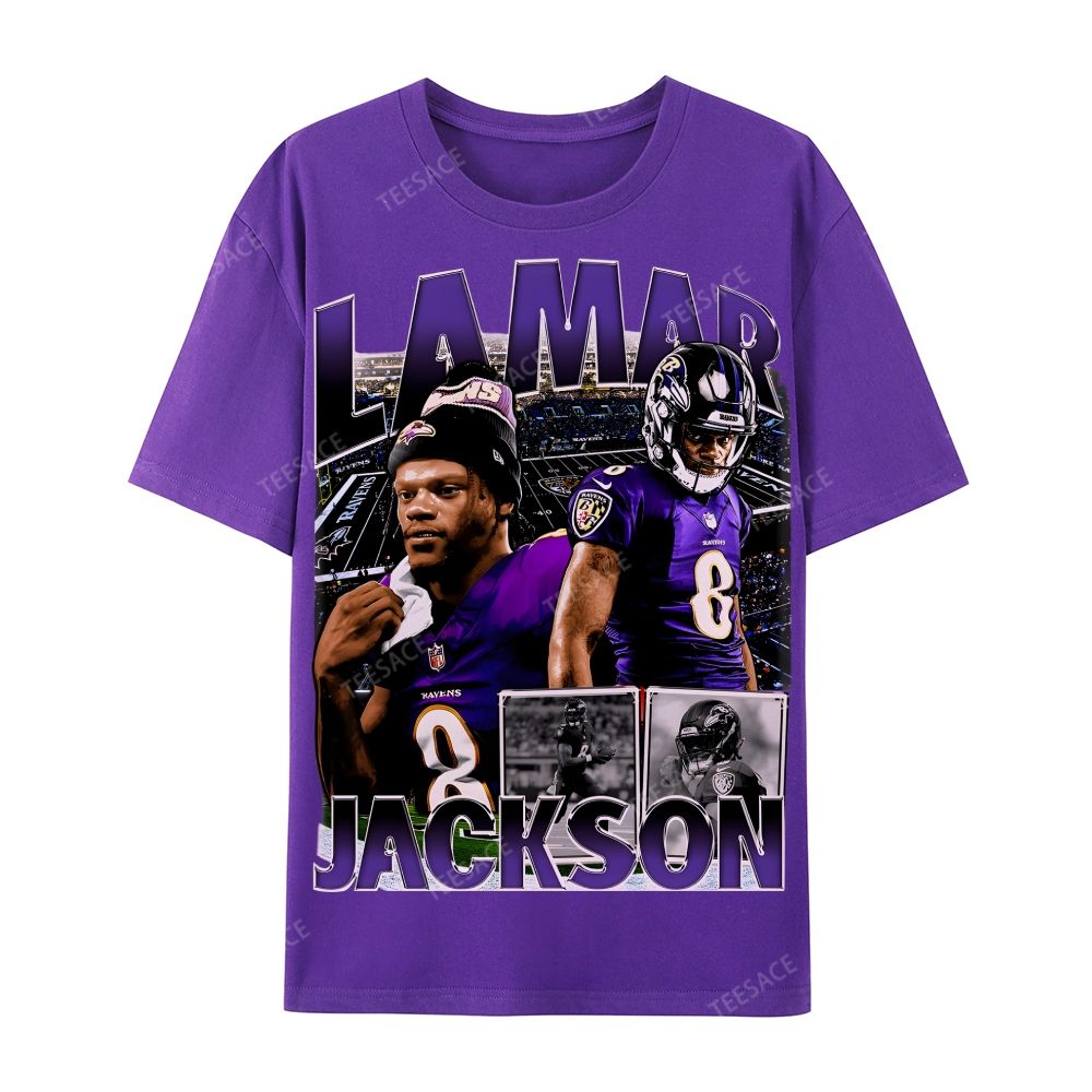 Unisex-Adult Ultra Cotton  T-Shirt Graphic  Lamar Jackson Tee