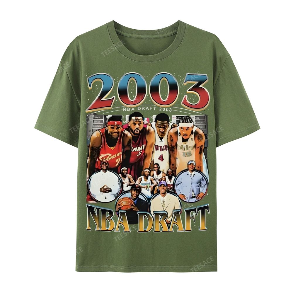 2003 NBA DRAFT TEE Casual Short Sleeve T-Shirt 