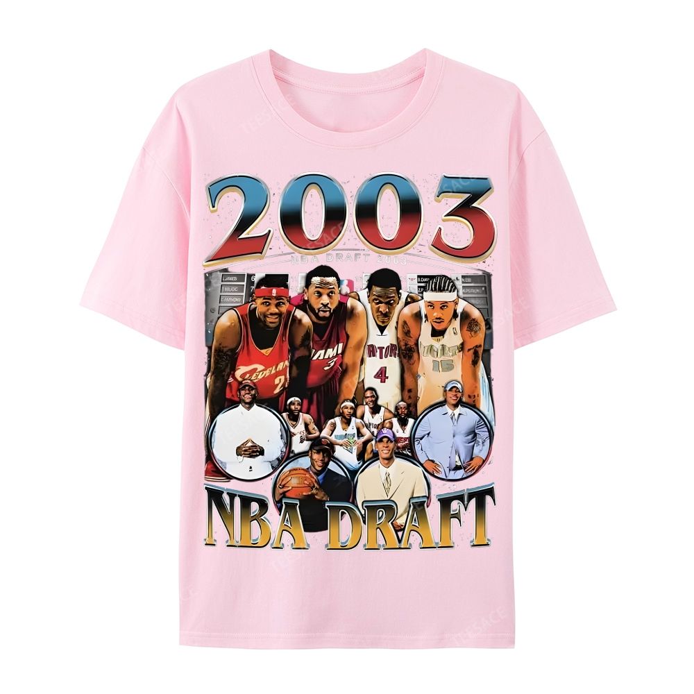 2003 NBA DRAFT TEE Casual Short Sleeve T-Shirt 