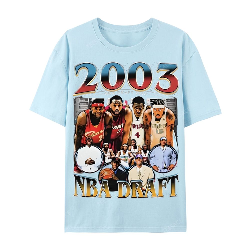 2003 NBA DRAFT TEE Casual Short Sleeve T-Shirt 