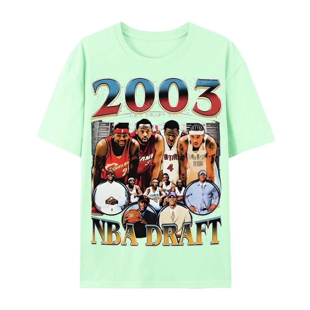 2003 NBA DRAFT TEE Casual Short Sleeve T-Shirt 