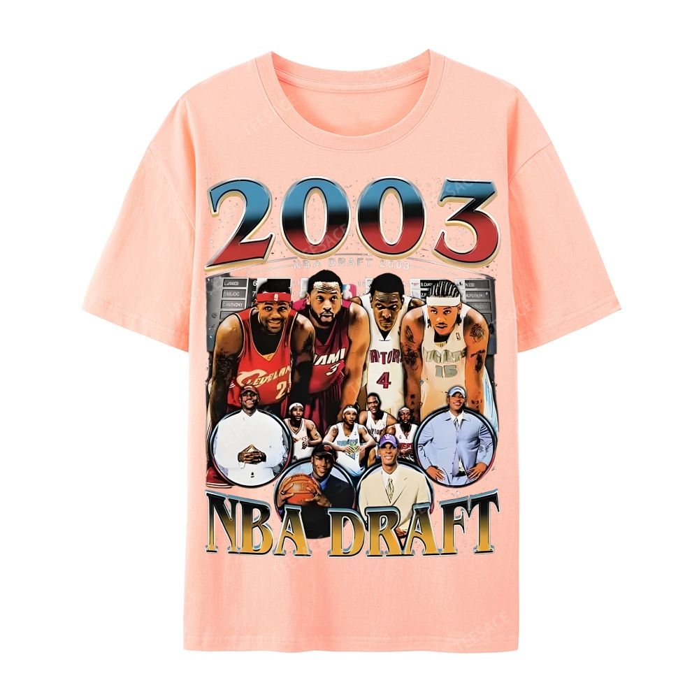 2003 NBA DRAFT TEE Casual Short Sleeve T-Shirt 