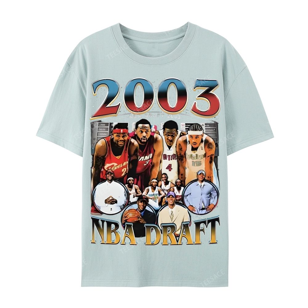 2003 NBA DRAFT TEE Casual Short Sleeve T-Shirt 