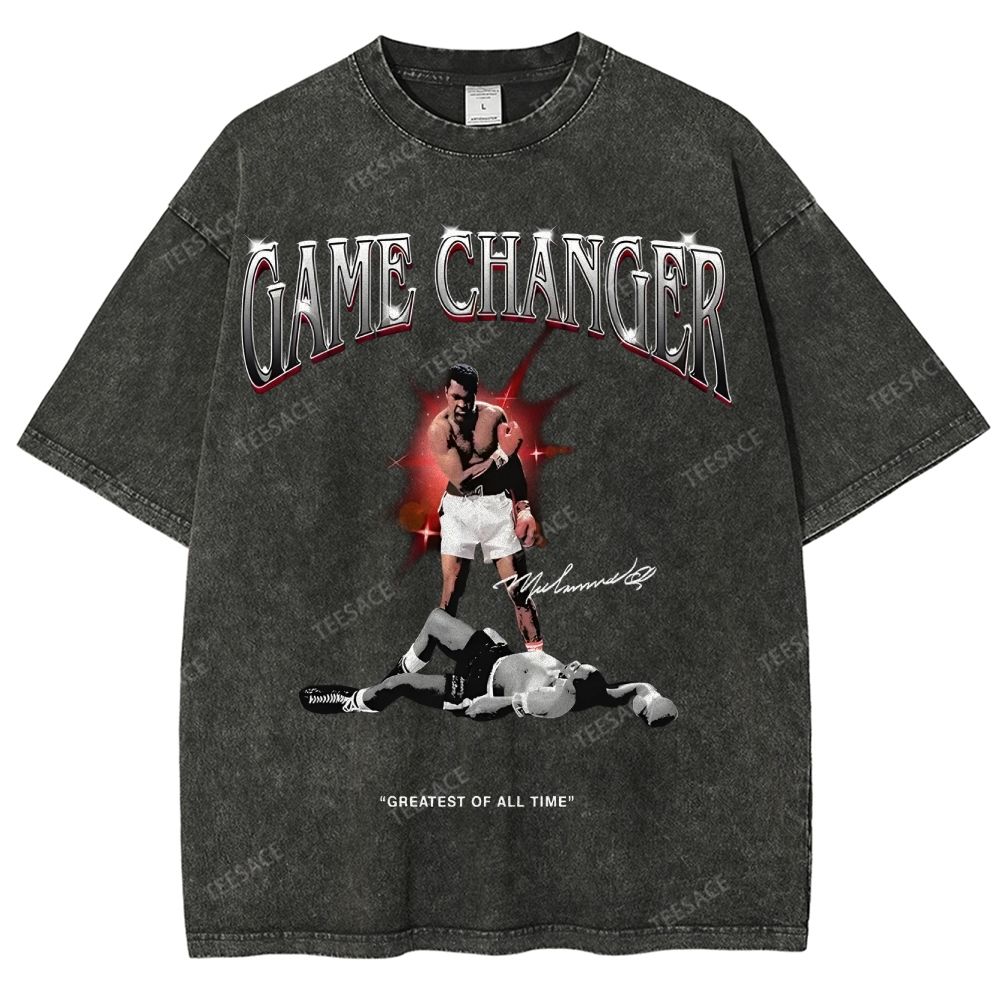 Unisex-Adult Ultra Cotton Washed T-Shirt Graphic  MUHAMMAD ALI TEE - [DS]