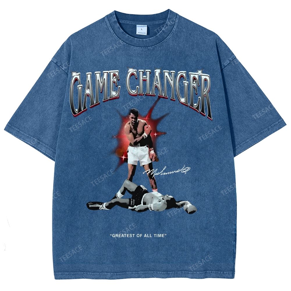 Unisex-Adult Ultra Cotton Washed T-Shirt Graphic  MUHAMMAD ALI TEE - [DS]