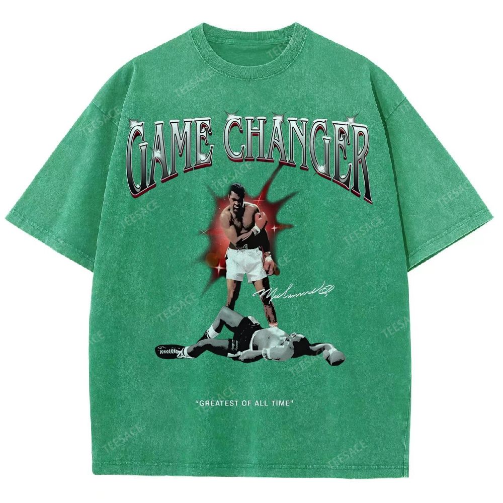 Unisex-Adult Ultra Cotton Washed T-Shirt Graphic  MUHAMMAD ALI TEE - [DS]