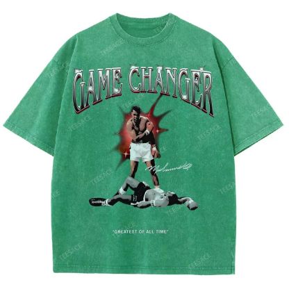 Unisex-Adult Ultra Cotton Washed T-Shirt Graphic  MUHAMMAD ALI TEE - [DS]