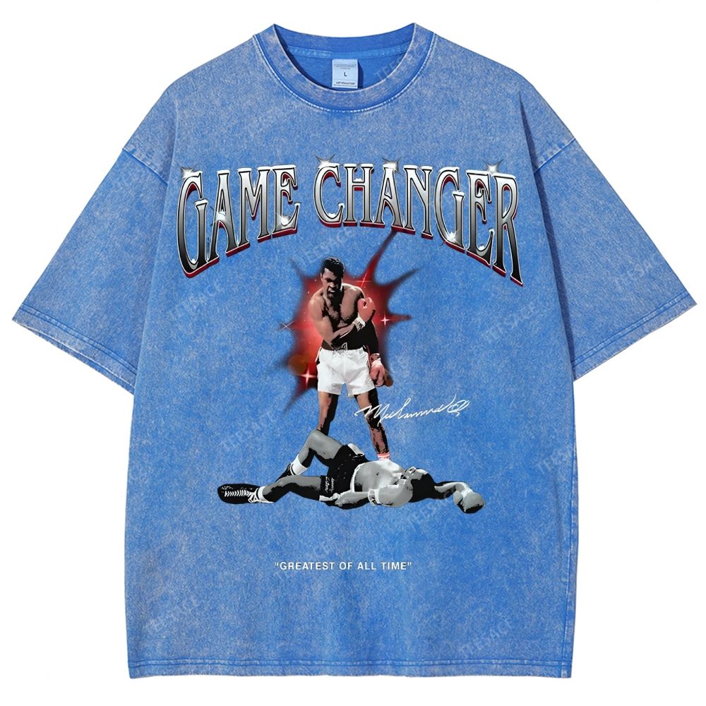 Unisex-Adult Ultra Cotton Washed T-Shirt Graphic  MUHAMMAD ALI TEE - [DS]