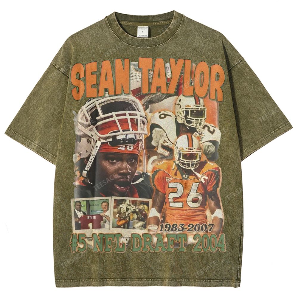 SEAN TAYLOR Unisex Fit Washed T-Shirt 