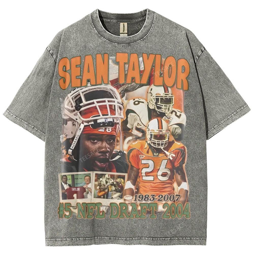 SEAN TAYLOR Unisex Fit Washed T-Shirt 