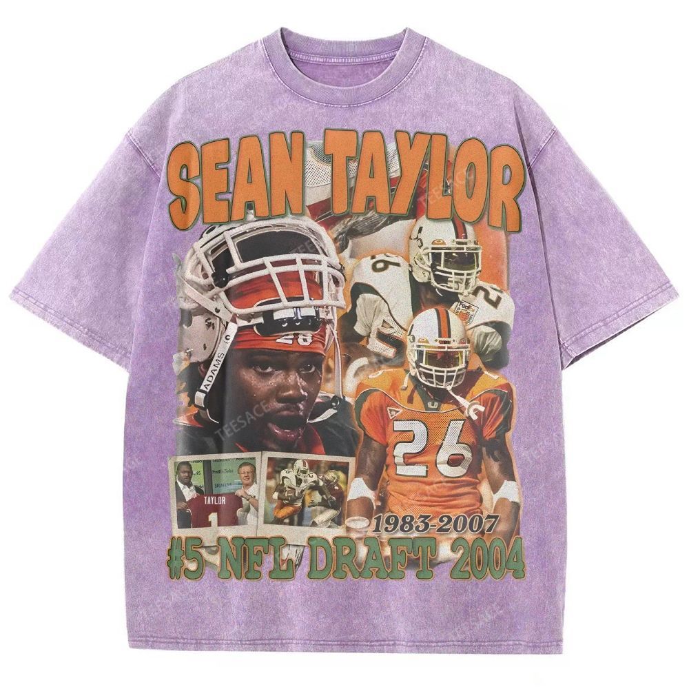 SEAN TAYLOR Unisex Fit Washed T-Shirt 