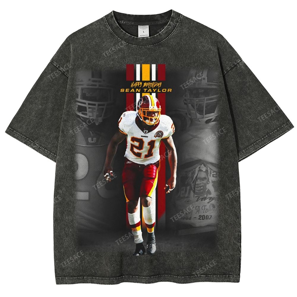 Sean Taylor Washington Commanders #21 Unisex Fit Washed T-Shirt